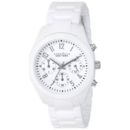 Women's Runway Crystal Chrono White Ceramic White Dial